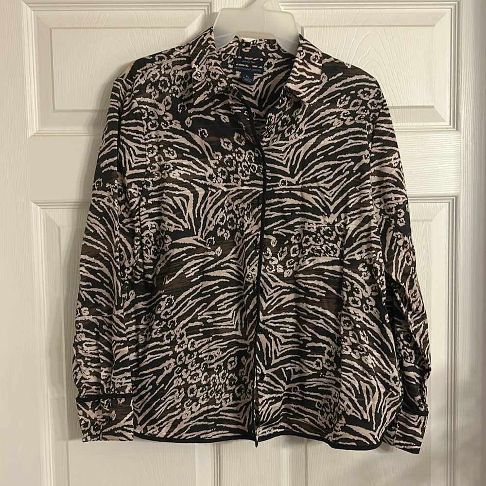 Westbound petites brown patterned shirt